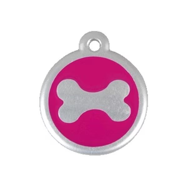 Red Dingo 06-BN-HP-LG QR Tag Premium Bone Hot Pink; Large, Red Dingo, Mfr#: 06-BN-HP-LG
